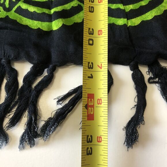 Green And Black Floral Beach Sarong Scarf - Picture 5 of 10